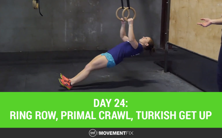 Day 24: Ring row, primal crawl, turkish get up